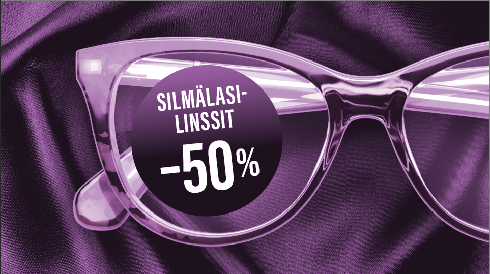 Violettien viikkojen tarjous: Kaikki silmälasilinssit -50 %